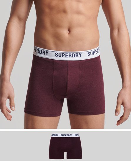 superdry uperdry men's boxershorts aus bio-baumwolle im einzelpack rot - größe: