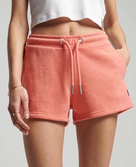 Superdry Women’s Organic Cotton Vintage Logo Jersey Shorts Cream / LA Coral Marl - Size: 14