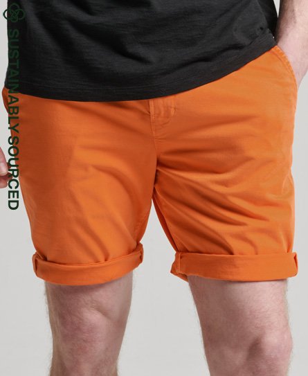 Superdry Men’s Organic Cotton Core Chino Shorts Orange / Shocker Orange - Size: 28