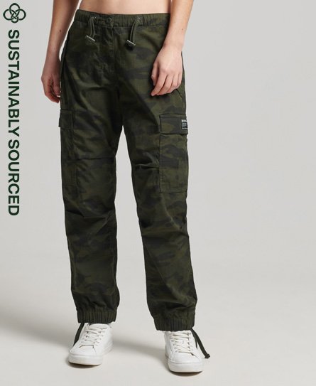 Superdry Women’s Organic Cotton Parachute Grip Pants Green / Overdyed Camo - Size: 28/30