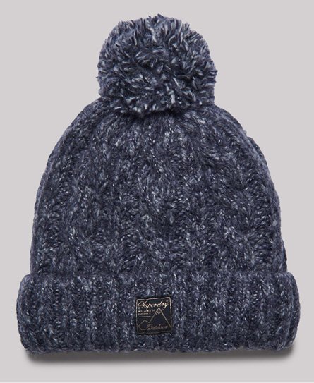 Superdry Women’s Tweed Cable Beanie Navy - Size: 1SIZE