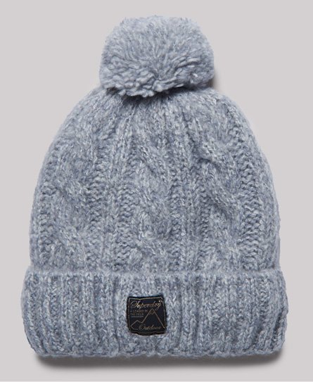 Superdry Women’s Tweed Cable Beanie Grey / Mid Grey Marl Tweed - Size: 1SIZE