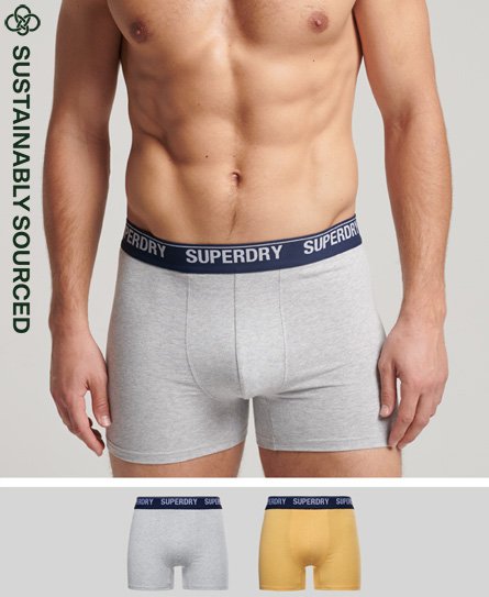 superdry men's boxershorts aus bio-baumwolle im 2er-pack gelb - größe: