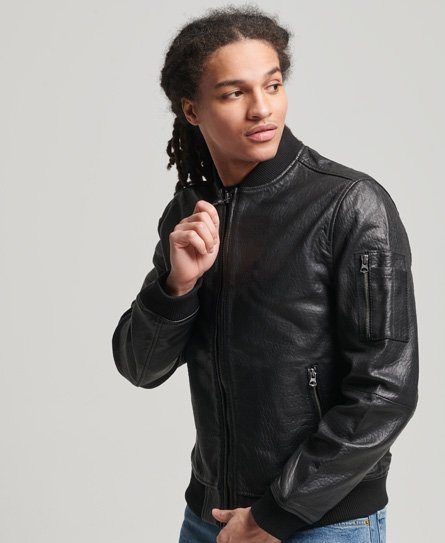 superdry real leather jacket