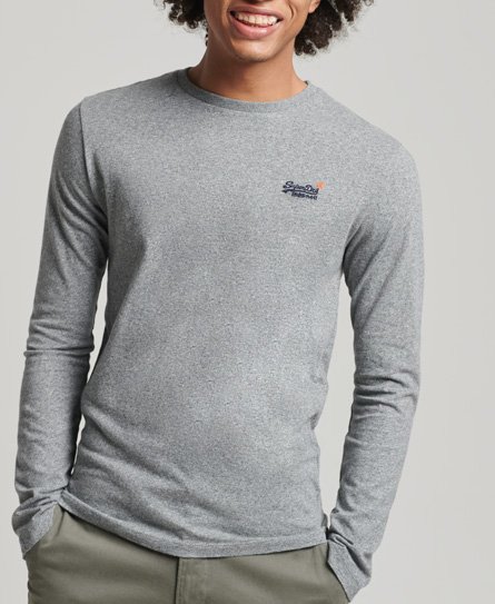 Superdry Men’s Organic Cotton Vintage Embroidered Top Grey / Grey Marl - Size: L