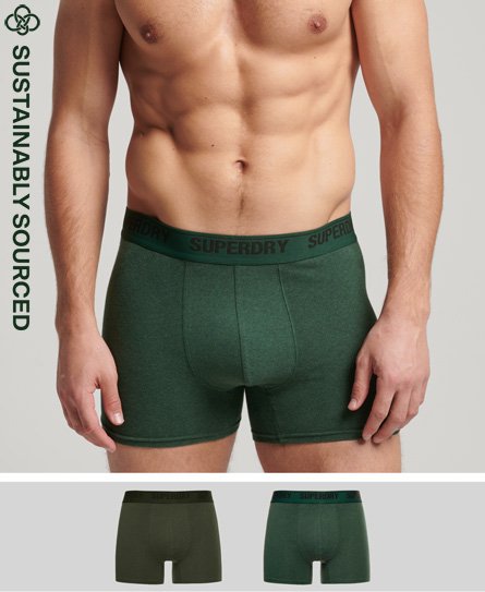 superdry uperdry men's boxershorts aus bio-baumwolle im 2er-pack grün - größe:
