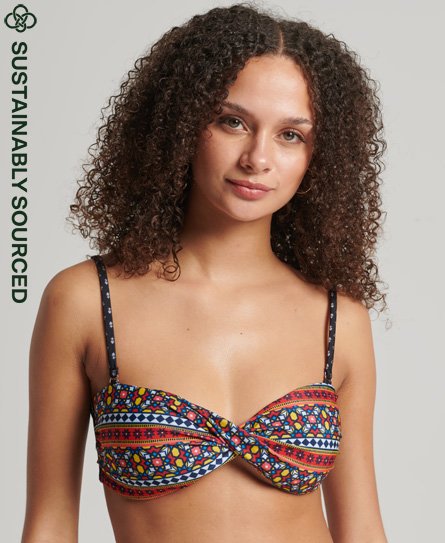 Superdry Women’s Vintage Twist Bandeau Bikini Top Multiple Colours / Multi Geo - Size: 14
