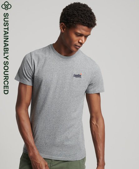 Superdry Men’s Organic Cotton Vintage Embroidered T-Shirt Grey / Noos Grey Marl - Size: Xxxl