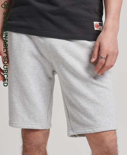 Superdry Men’s Organic Cotton Vintage Logo Jersey Shorts Light Grey / Glacier Grey Marl - Size: S