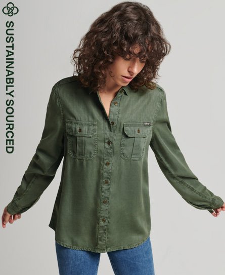 Superdry Women’s Military Shirt Green / Thyme - Size: 8