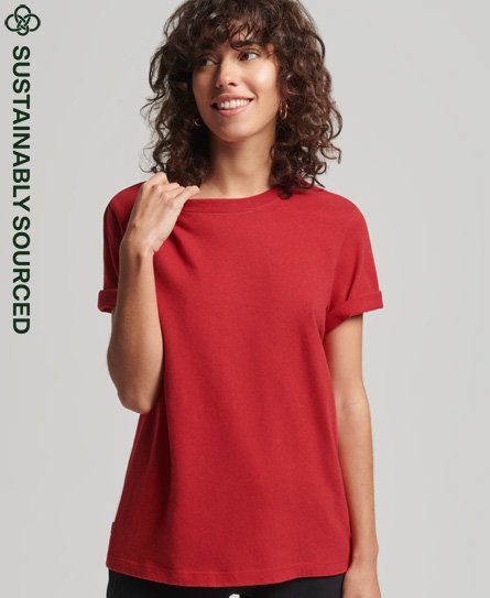 Superdry Women’s Organic Cotton Vintage Logo T-Shirt Red / Papaya Red Marl - Size: 10