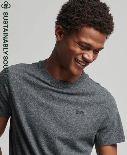 Superdry Men’s Organic Cotton Essential Small Logo T-Shirt Dark Grey / Asphalt Grit - Size: S