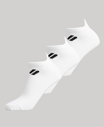 Superdry Men’s Sport Coolmax Ankle Socks White / White Multipack - Size: S/M