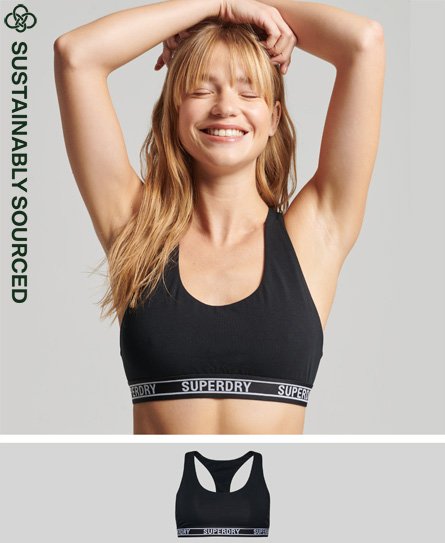 Organic Cotton Multi Logo Crop Bralette