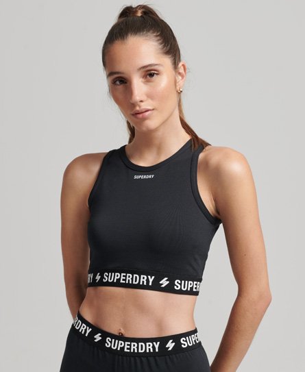 Superdry Women’s Code Elastic Crop Top Black - Size: 6