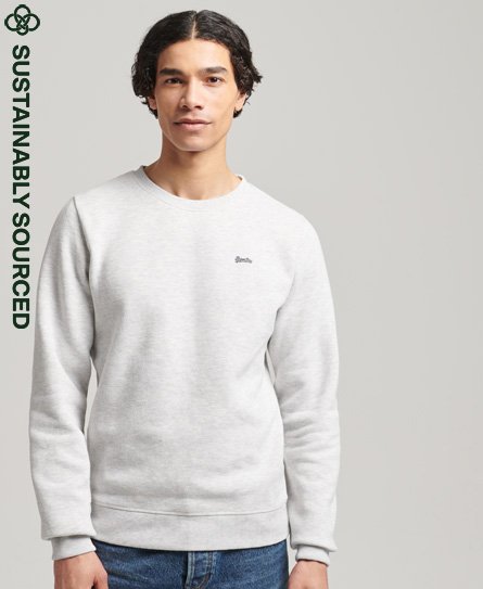 Superdry Men’s Organic Cotton Vintage Logo Crew Sweatshirt Light Grey / Glacier Grey Marl - Size: Xxl
