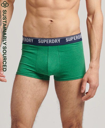 Superdry Men’s Organic Cotton Trunk Triple Pack Multiple Colours / Enamel/Oregon/Bright Green/White - Size: XL