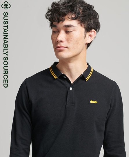 Vintage Tipped Long Sleeve Polo Shirt