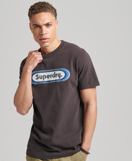 Superdry Men’s Vintage Trade Tab T-Shirt Black / Bison Black - Size: S