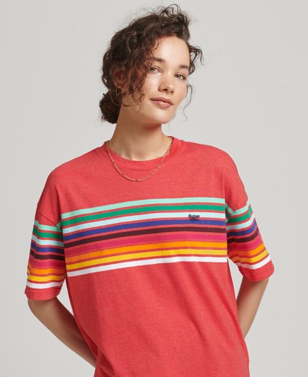 Cali T-Shirt mit Vintage-Streifen aus Bio-Baumwolle