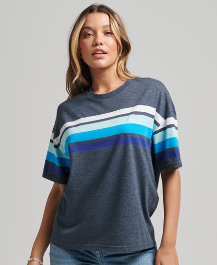 Vintage Cali Stripe 2.0 t-tröja i ekologisk bomull
