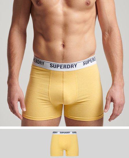 Superdry Men’s Organic Cotton Boxers Single Pack Yellow / Nautical Yellow Marl - Size: S