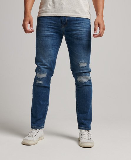 Tætsiddende jeans i økologisk bomuld med lige ben