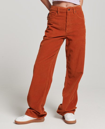 Sztruksowe spodnie z szeroką nogawką w stylu vintage