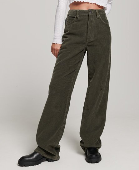 Vintage bukser med vide lår i kordfløyel