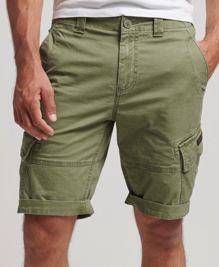 Superdry Men’s Organic Cotton Core Cargo Shorts Green / Olive Khaki - Size: 28