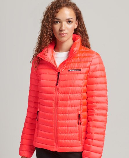 Superdry Women’s Tech Core Down Jacket Cream / Hyper Fire Coral - Size: 10