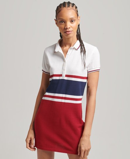 Superdry Women’s Stripe Polo Mini Dress Red / Red Block - Size: 8