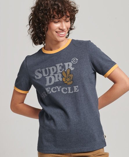 T-shirt z kontrastowymi wykończeniami z materiału z recyklingu