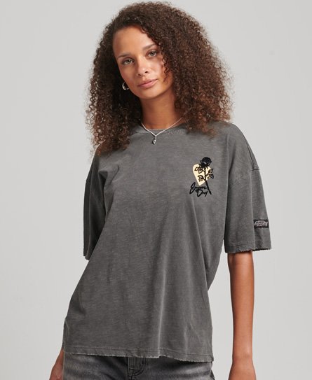 Rock Band-T-skjorte med grafikk og løs passform