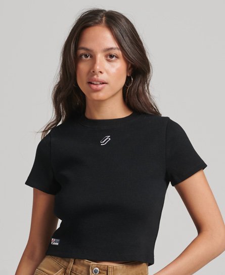 Essential Rib Fitted Crop T-Shirt