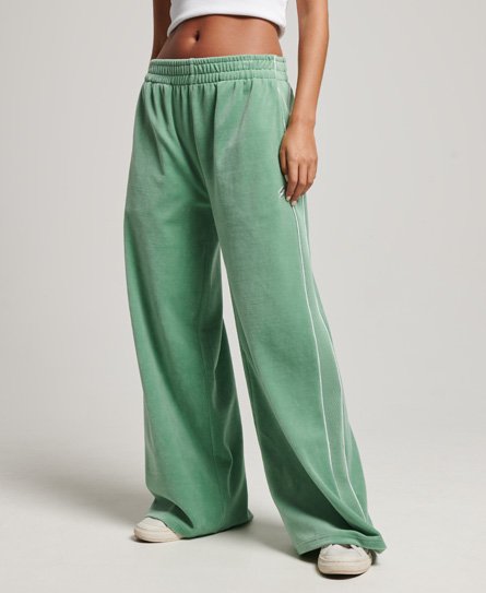 womens wide leg velour joggers