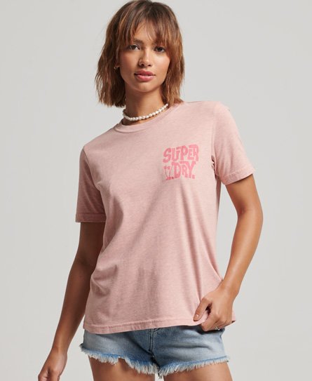 Superdry Vintage Travel Sticker T-Shirt - Women's Womens T-shirts