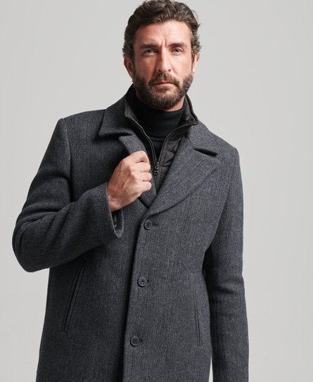 Manteau court en laine avec doublure amovible
