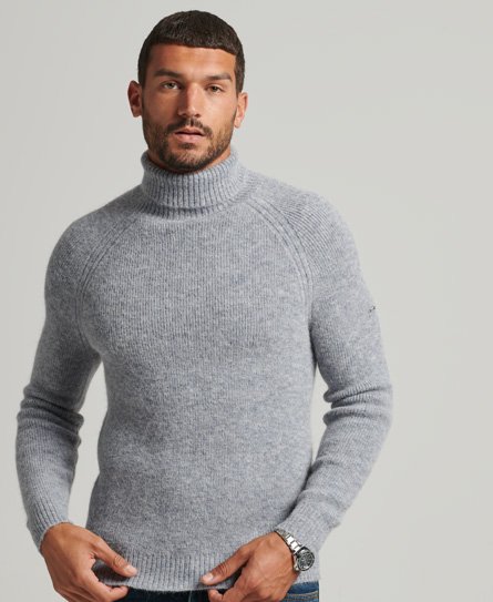Gruby sweter z golfem z wełny alpaki