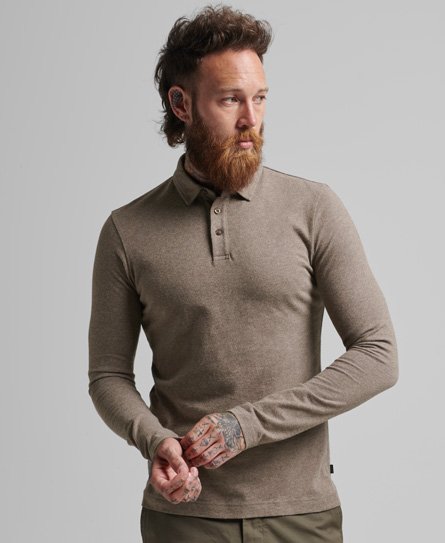 Long Sleeve Cotton Jersey Polo Shirt