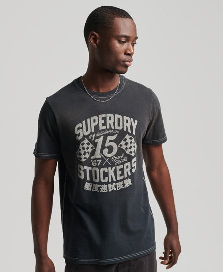 Men’s Limited Edition Vintage 08 Rework Classic T-Shirt Dark Grey / Vintage Black - Size: L -Superdry