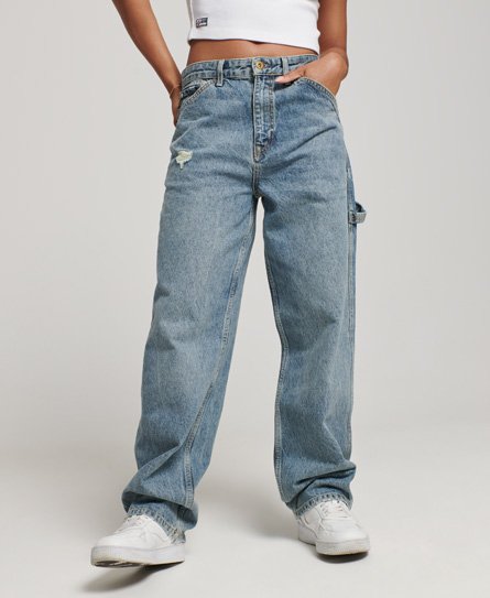 Superdry Women’s Organic Cotton Vintage Carpenter Jeans Light Blue / Sycamore Mid Stone - Size: 34/32