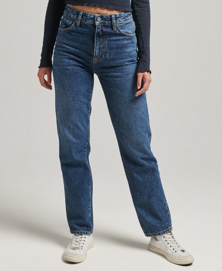 Gerade Jeans aus Bio-Baumwolle mit hohem Bund