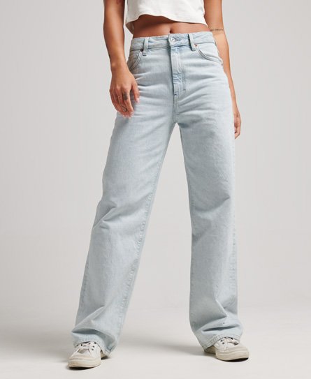 Superdry Women’s Women’s Cotton Wide Leg Jeans Light Blue / Light Indigo Vintage Organic - Size: 30/32