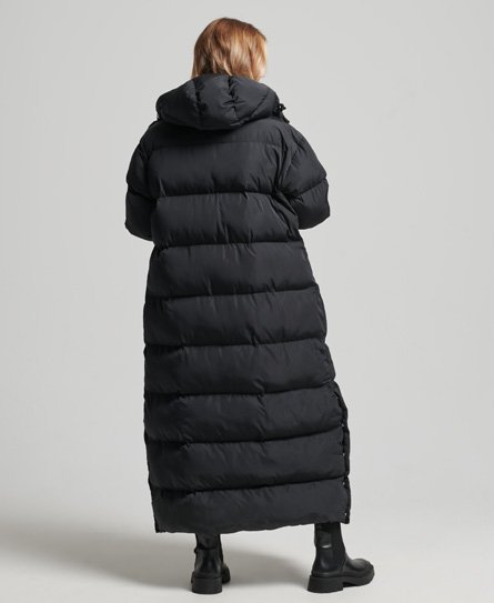 Maxi padded coat with on sale hood