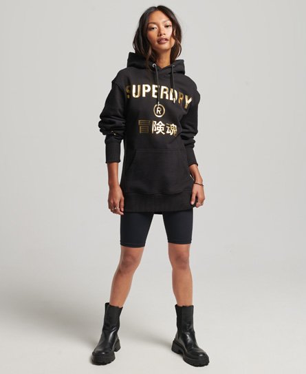 Ladies black superdry online hoodie