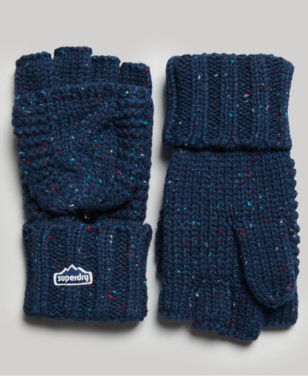 Superdry Women’s Cable Knit Gloves Blue / Deep Navy Tweed - Size: 1SIZE