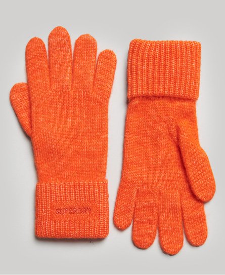 Superdry Women’s Essential Ribbed Gloves Orange / Flame Orange - Size: 1SIZE