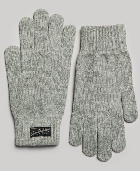 Superdry Unisex Essential Logo Gloves Grey / Silver Marl - Size: S/M