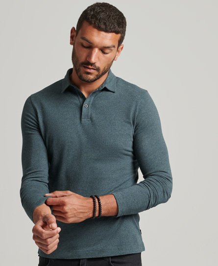 Long Sleeve Cotton Jersey Polo Shirt
